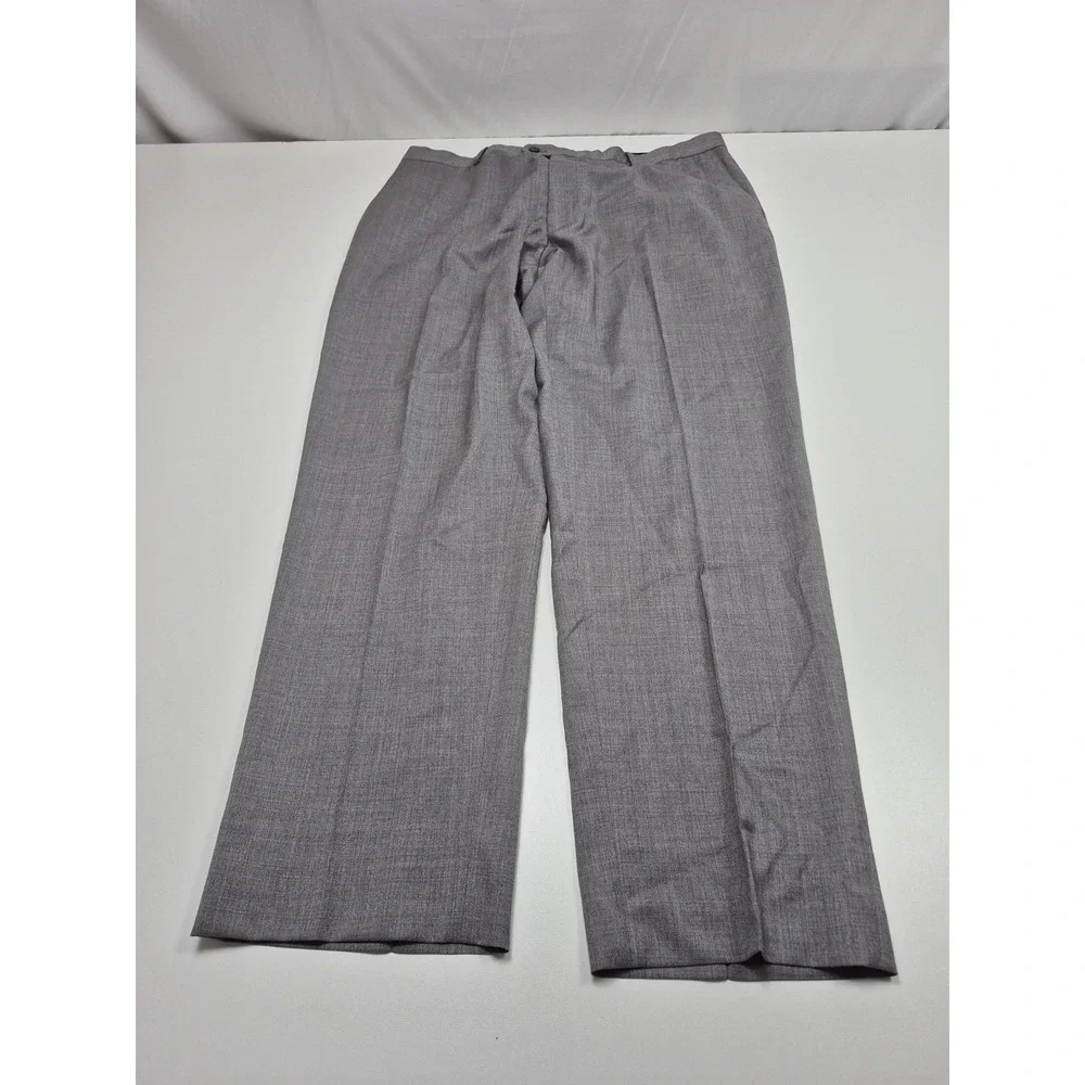 Peter Millar Dress Pants Mens 38x31 Gray Virgin Wool Stretch Flat Front FLAW